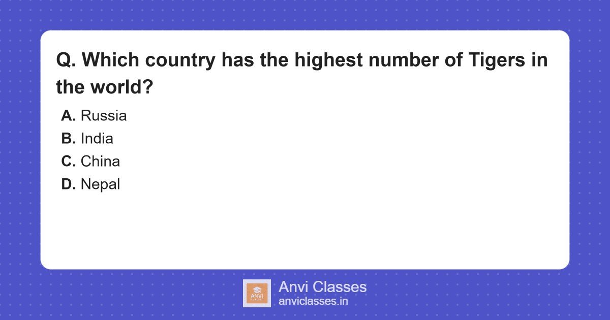 India: Global Leader in Tiger Population