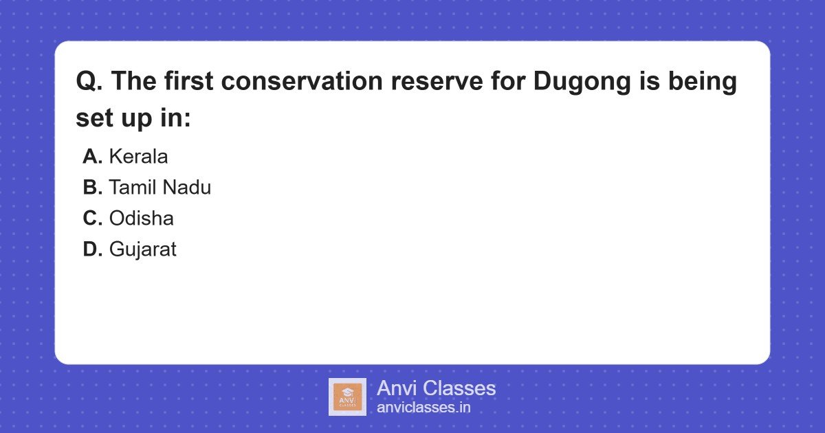 India’s First Dugong Conservation Reserve