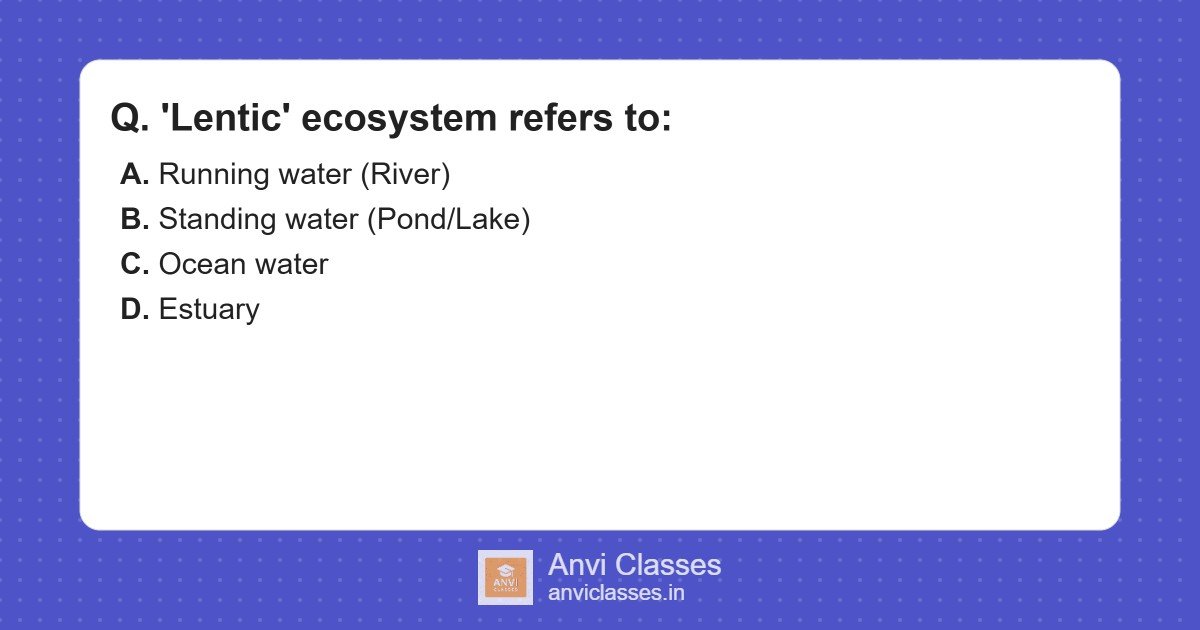 Lentic Ecosystem: Standing Water Bodies