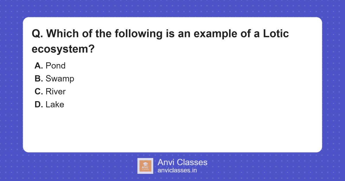 Lotic Ecosystem Example: River