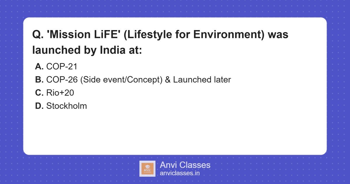Mission LiFE Launch: COP-26 & India