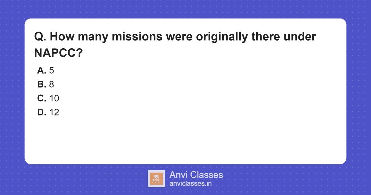 NAPCC: Original Eight Missions for Climate Action