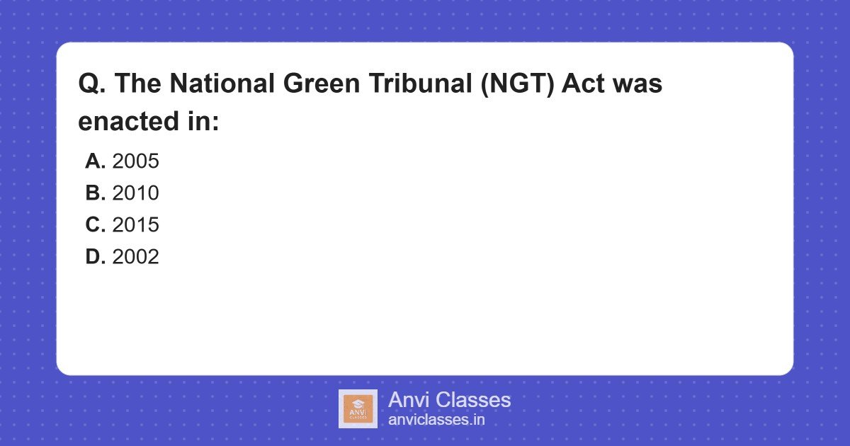National Green Tribunal (NGT) Act Enactment Year