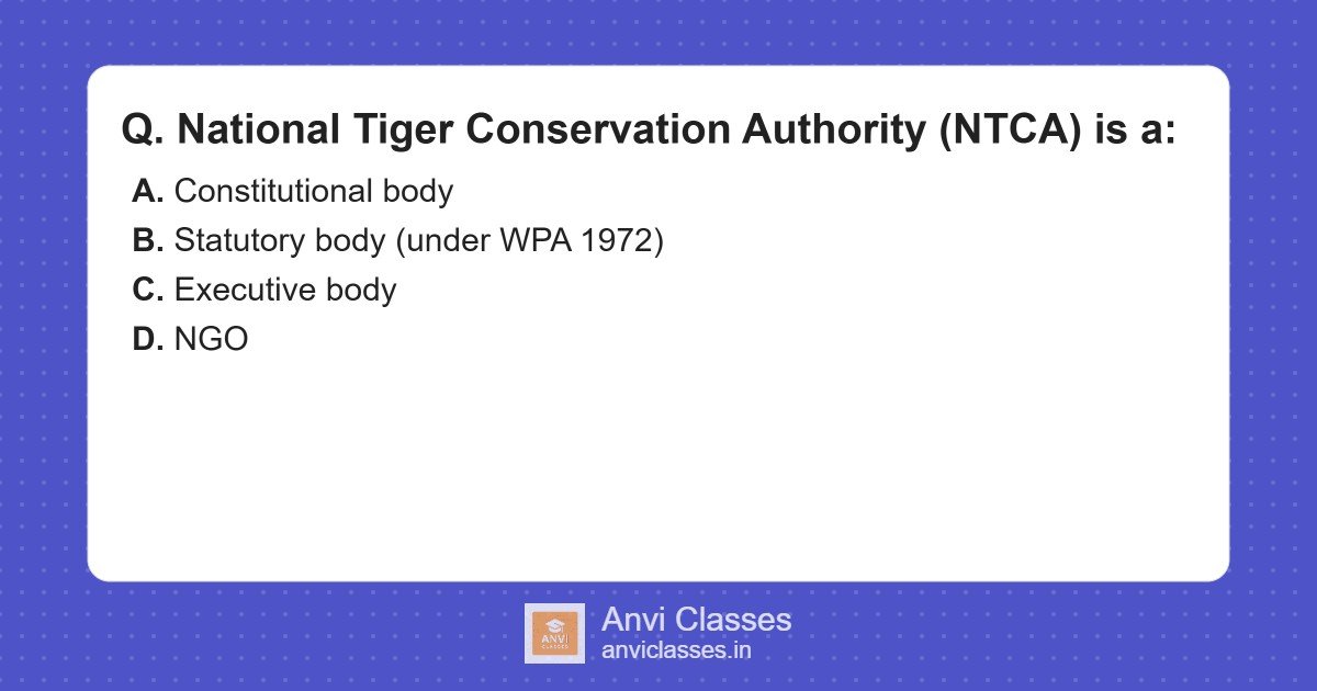 National Tiger Conservation Authority (NTCA) Status