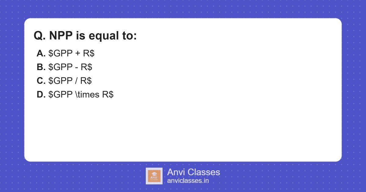Net Primary Productivity (NPP) Calculation