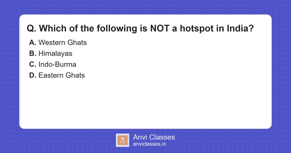 Non-Biodiversity Hotspot in India