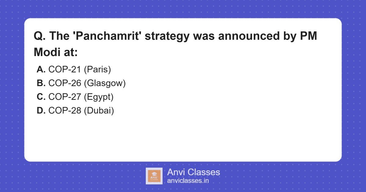 PM Modi’s ‘Panchamrit’ Strategy at COP-26