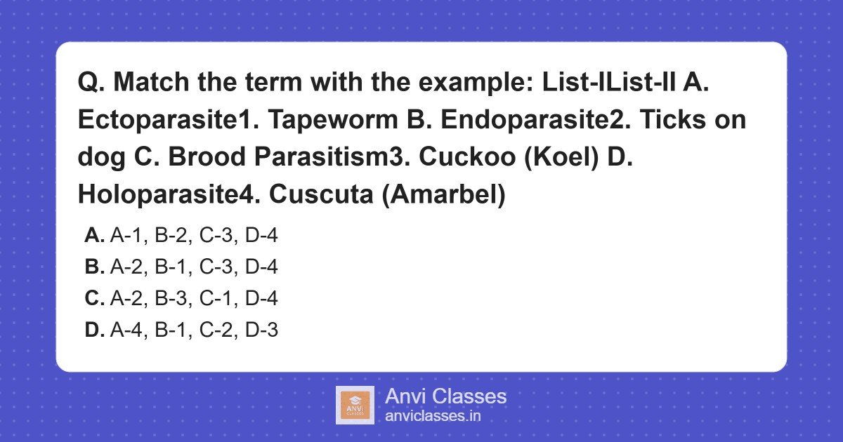 Parasitism & Ecological Relationships Match