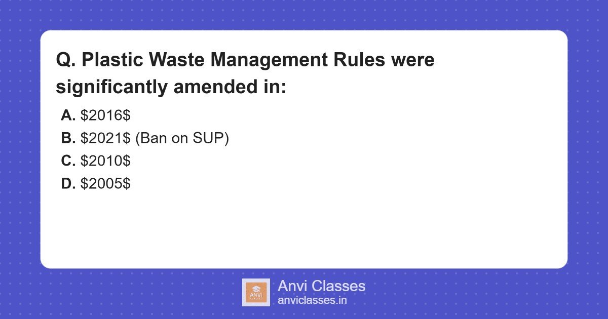 Plastic Waste Management Rules: 2021 Amendments for SUP Ban