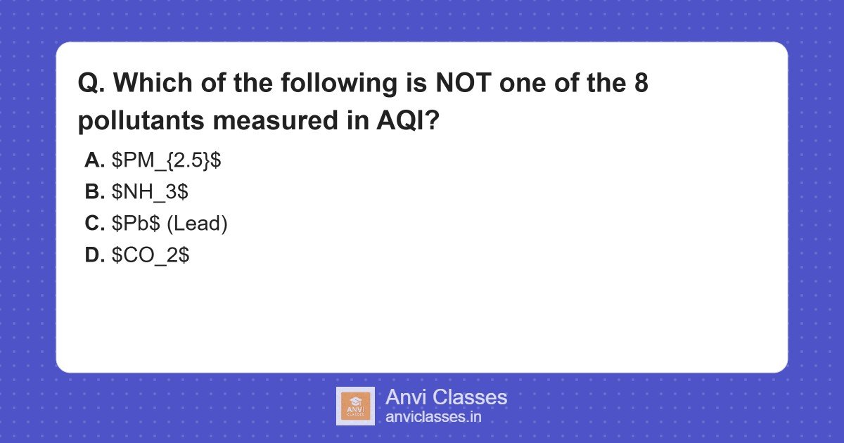 Pollutants Measured in National AQI: Exclusions