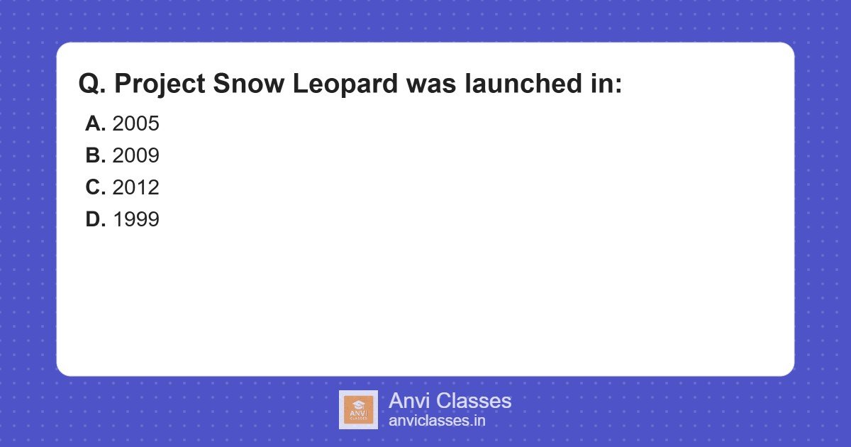 Project Snow Leopard Launch Year