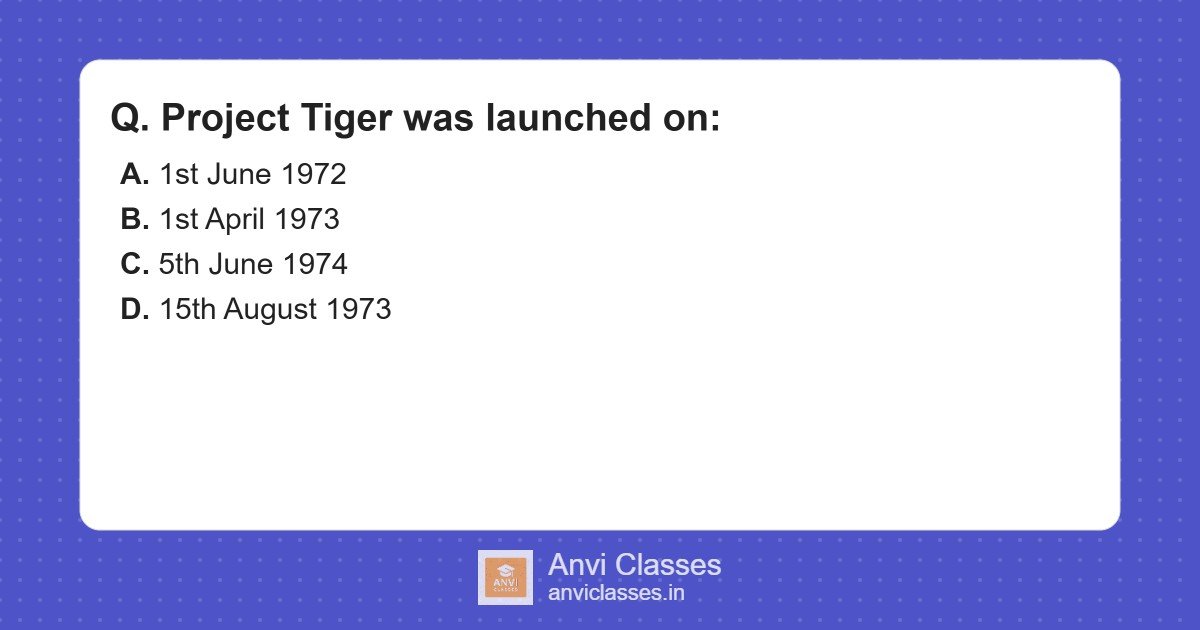 Project Tiger Launch Date in India