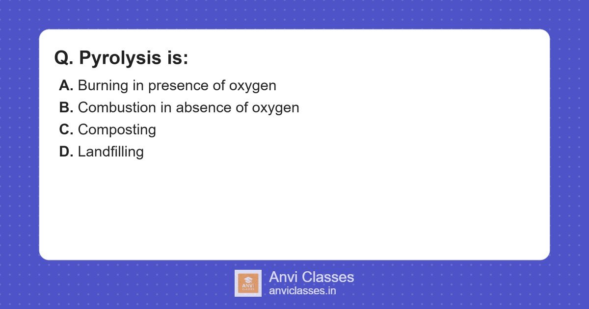 Pyrolysis: Combustion in Absence of Oxygen