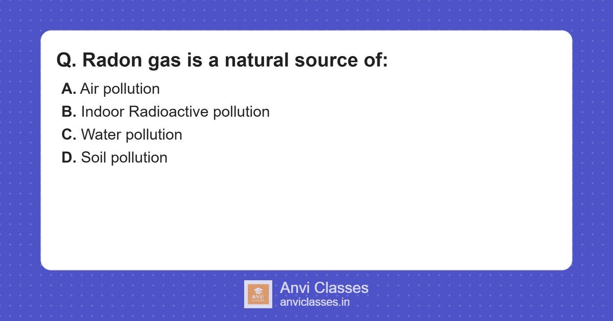 Radon Gas Pollution MCQ