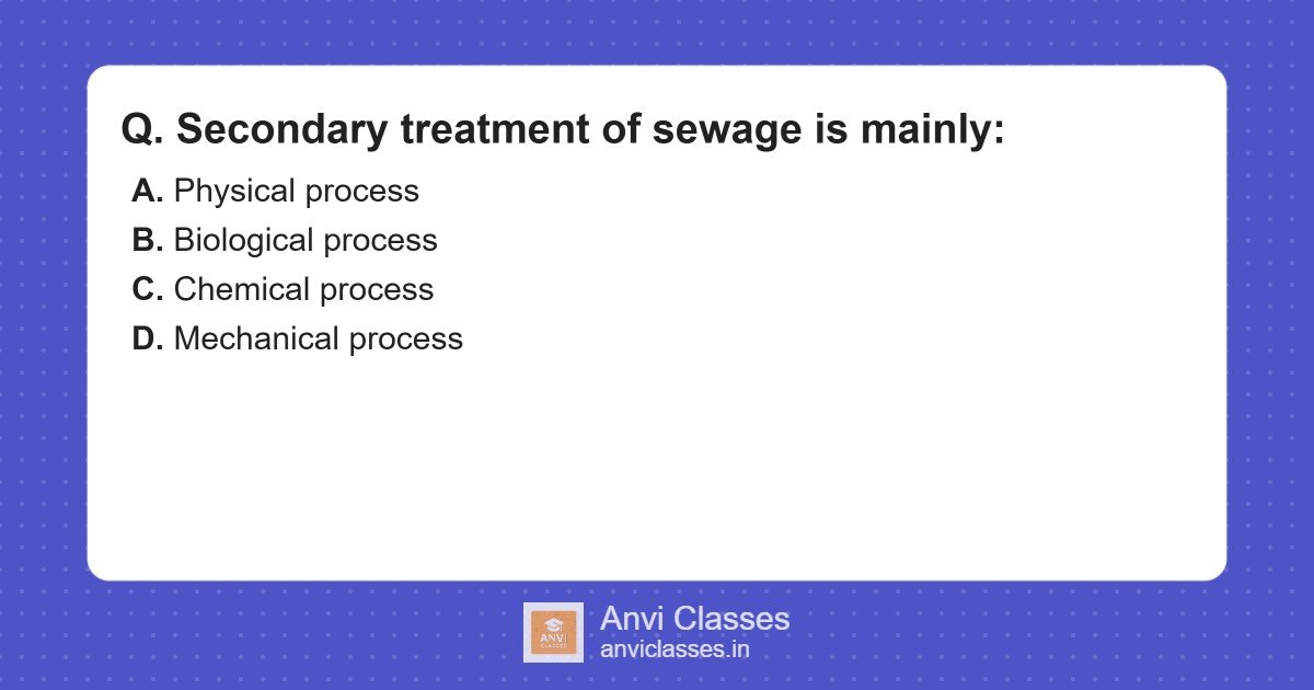 Secondary Sewage Treatment Process: Biological Method