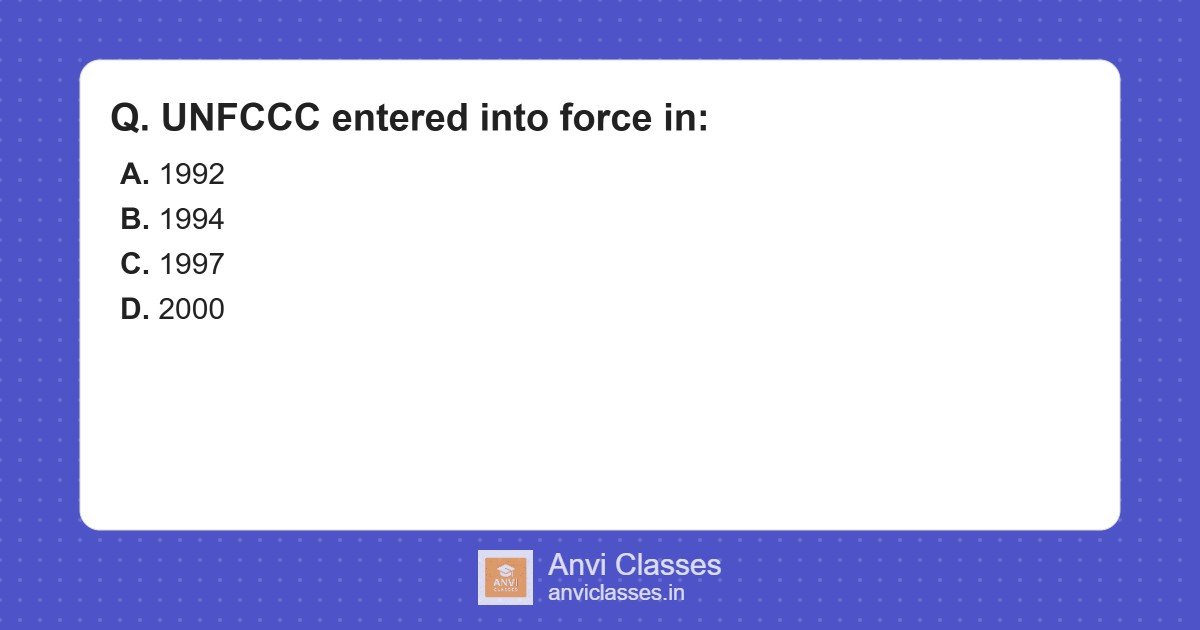 UNFCCC Entry into Force Year: 1994