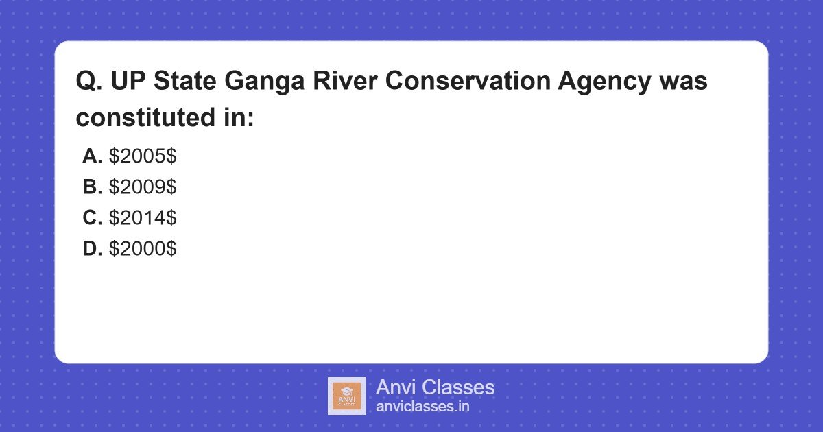 UP State Ganga River Conservation Agency Formation