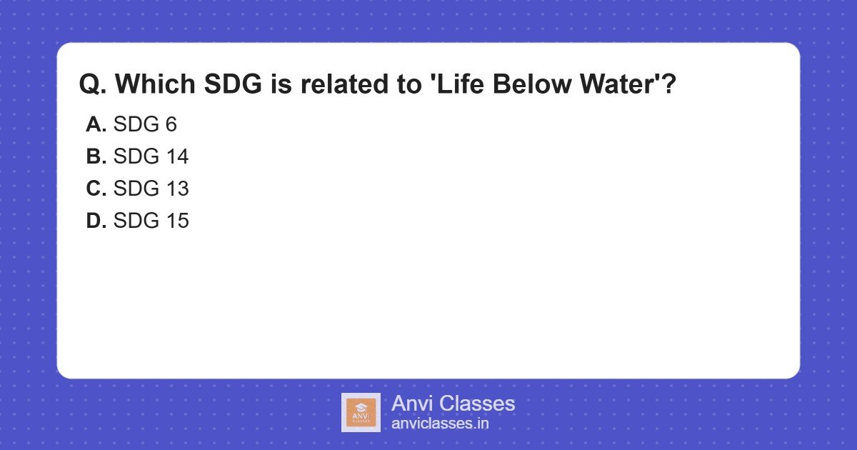 Which SDG is related to ‘Life Below Water’?