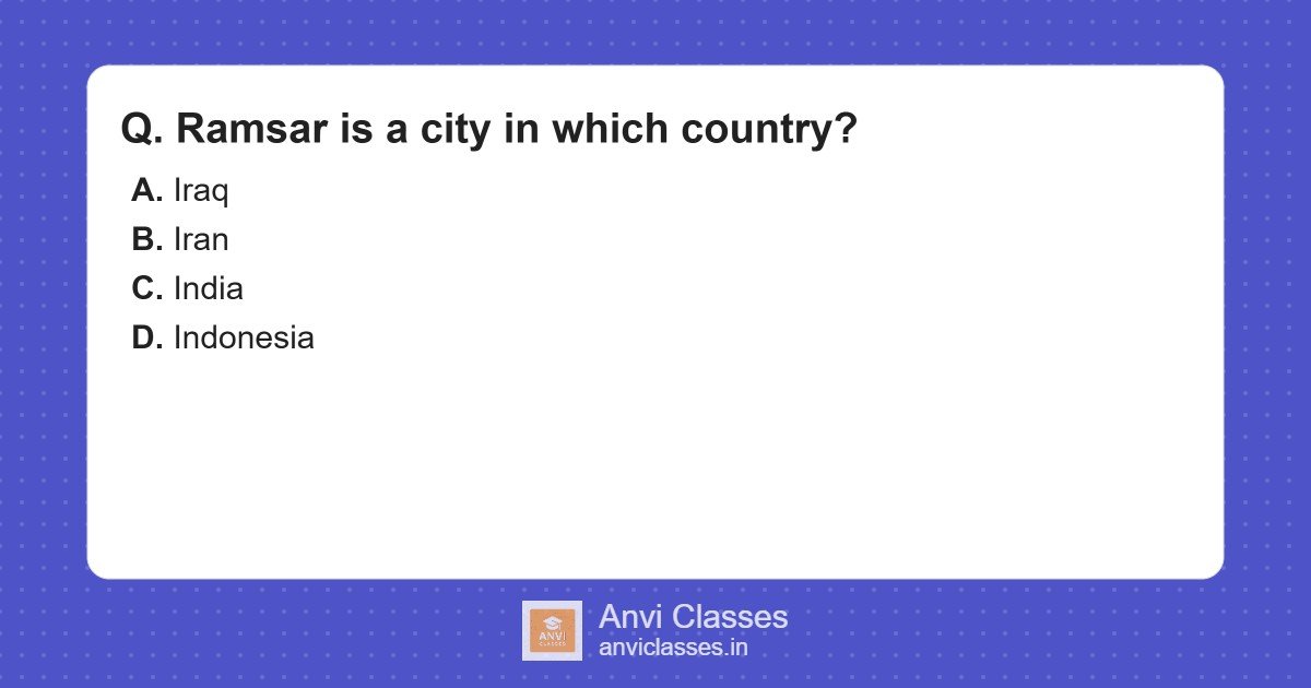 Which country is Ramsar city located in?